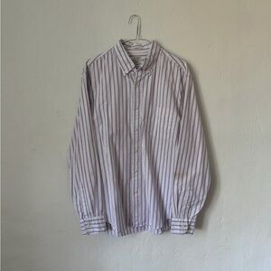 J. Crew Red / Blue Striped White Broken In Oxford Men’s Large